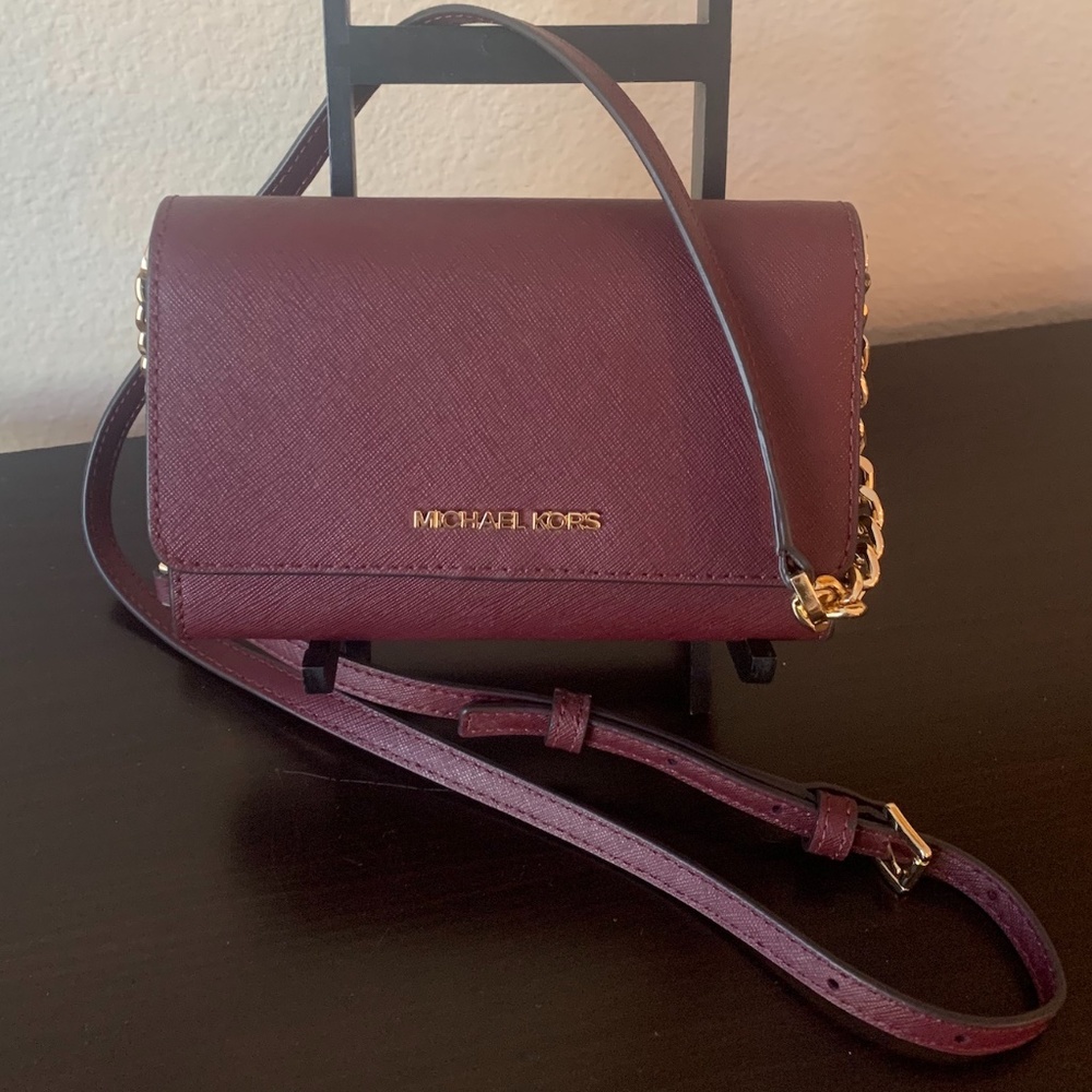 Michael Kors Jet Set Travel Merlot Crossbody Bag